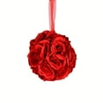 thumbnail image 1 of Vickerman 6" Artificial Red Rose Ball, Pack of 2, 1 of 3