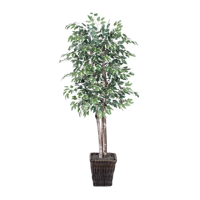Vickerman 6' Artificial Variegated Deluxe in Square Rattan Basket