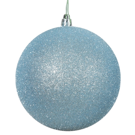 Vickerman 6" Baby Blue Glitter Ball Ornament, 4 per Bag