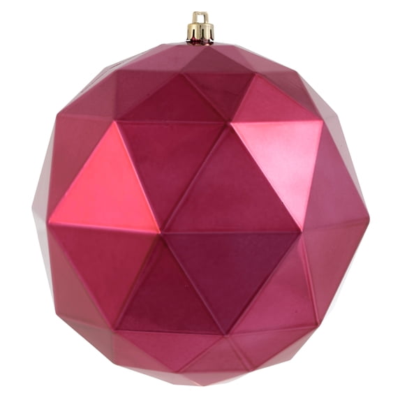 Vickerman 6" Berry Red Shiny Geometric Ball 4/Bg