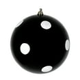 thumbnail image 1 of Vickerman 6" Black Candy Finish Ball Ornament with White Glitter Dots, 4 per Bag, 1 of 3