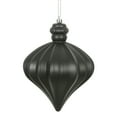 thumbnail image 1 of Vickerman 6" Black Matte Onion Drop Christmas Ornament, 4 per Bag, 1 of 2
