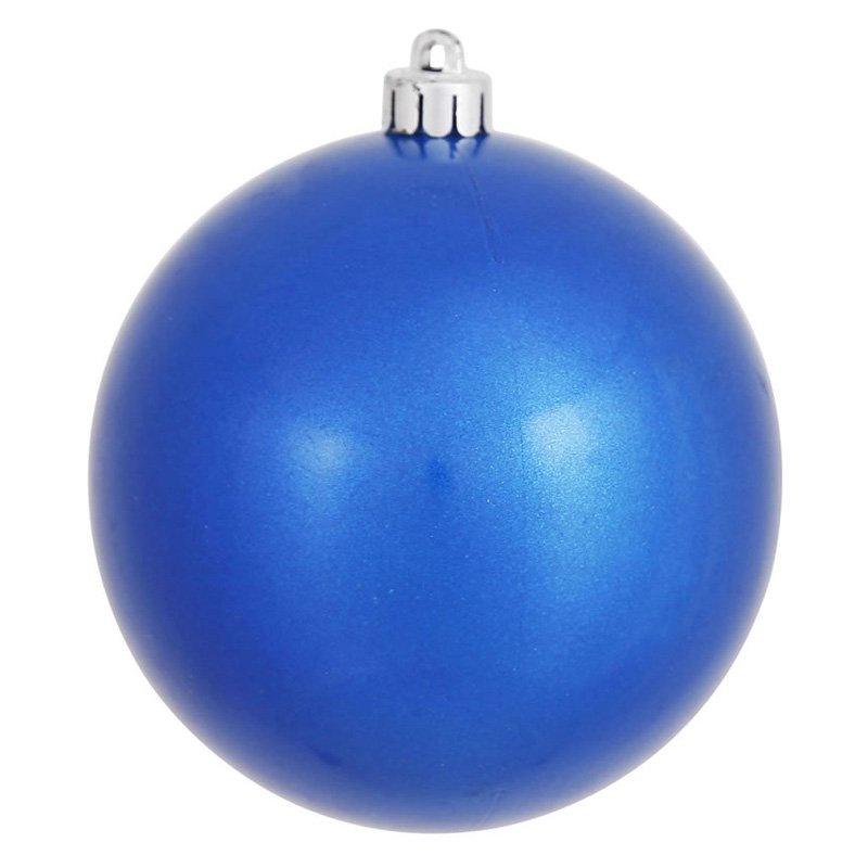 Vickerman 6" Blue Candy Ball Ornament, 4 per Bag - image 1 of 7