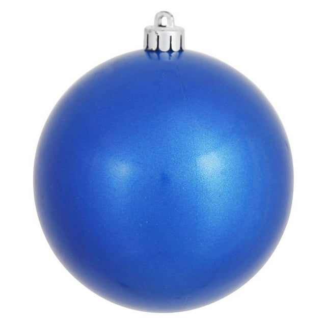 Vickerman 6" Blue Candy Ball Ornament, 4 per Bag