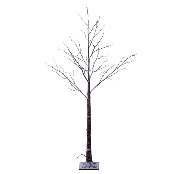 Vickerman 6' Brown Frosted Twig Tree, Warm White 3mm Wide Angle LED lights