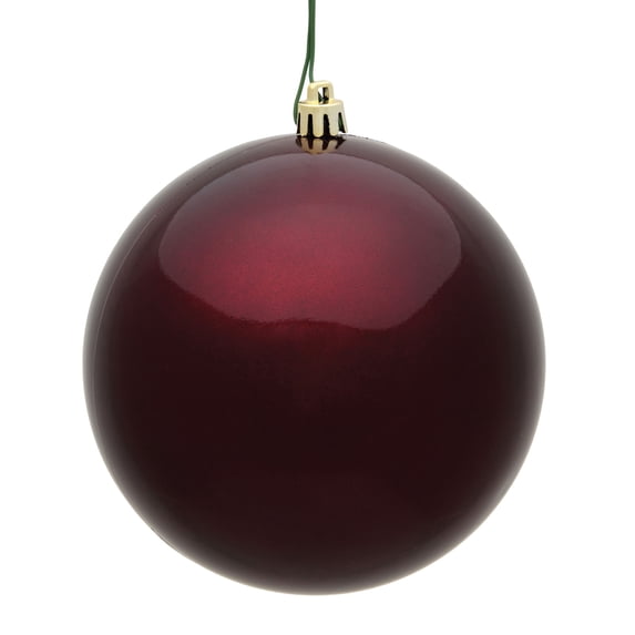 Vickerman 6" Burgundy Candy Ball Ornament, 4 per Bag