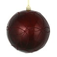 thumbnail image 1 of Vickerman 6" Burgundy Candy Ornament with Circle Glitter Pattern, 3 per Bag, 1 of 4
