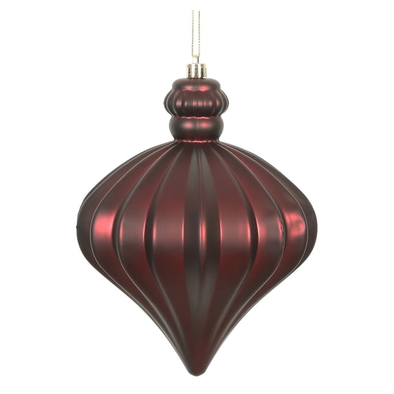 Vickerman 6" Burgundy Matte Onion Drop Christmas Ornament, 4 per Bag
