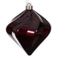 thumbnail image 1 of Vickerman 6" Burgundy Swirl Diamond UV Candy Christmas Ornament, Set of 3, 1 of 2