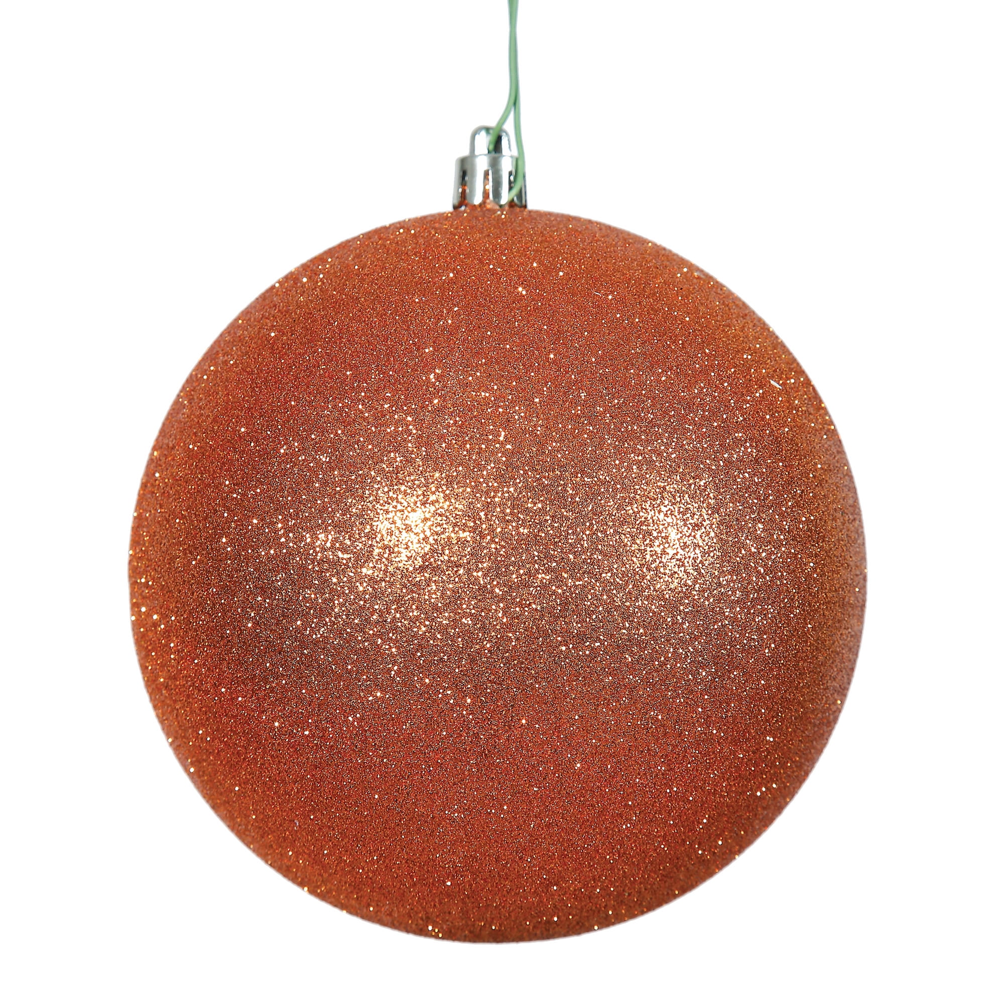 Vickerman 6 Glitter Ball Ornament, 4 per Bag Orange