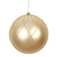 thumbnail image 1 of Vickerman 6" Café Latte Matte and Glitter Swirl Ball Ornament, 3 per Box, 1 of 4