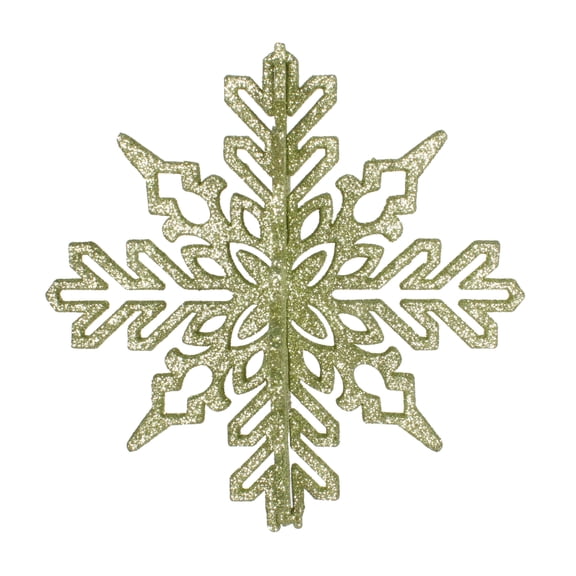Vickerman 6" Celadon 3D Glitter Snowflake Christmas Ornament, Set of 3