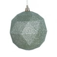 thumbnail image 1 of Vickerman 6" Celadon Geometric Ball Ornament Featuring a Glitter Finish. Comes 4 per bag, 1 of 2