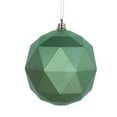 thumbnail image 1 of Vickerman 6" Celadon Geometric Ball Ornament Featuring a Matte Finish. Comes 4 per bag, 1 of 2