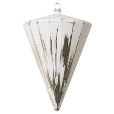 Vickerman 6" Champagne Brushed Cone Christmas Ornament, Set of 4