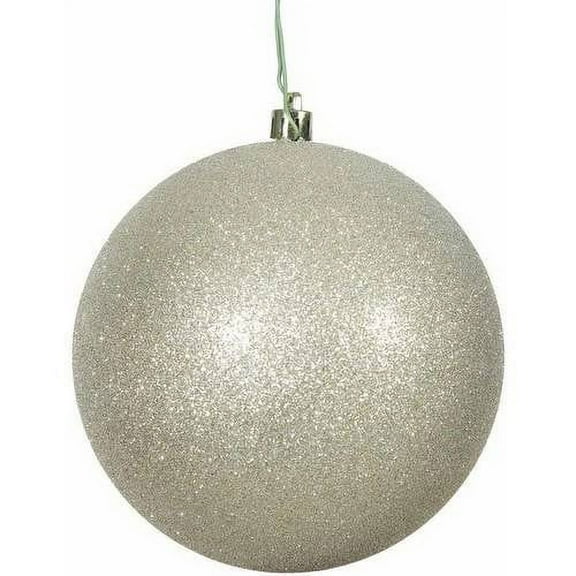 Vickerman 6" Champagne Glitter Ball Ornament, 4 per Bag