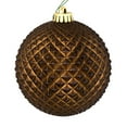 thumbnail image 1 of Vickerman 6" Chocolate Durian Glitter Ball Ornament, 4 per Bag, 1 of 4