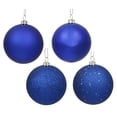 thumbnail image 1 of Vickerman 6" Cobalt 4-Finish Ball Ornament Assortment, 4 per Box, 1 of 2
