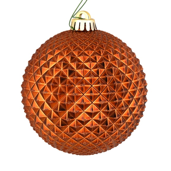 Vickerman 6" Copper Durian Glitter Ball Ornament, 4 per Bag