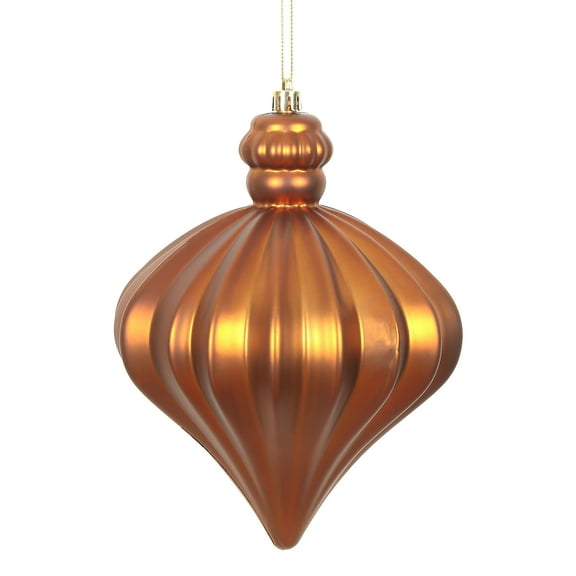 Vickerman 6" Copper Matte Onion Drop Christmas Ornament, 4 per Bag