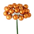 thumbnail image 1 of Vickerman 6" Copper Shiny Ball Pick. This shiny ball pick features 24 ornaments. Each measures 1 inch and is attached to green floral wire., 1 of 1
