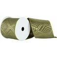 thumbnail image 1 of Vickerman 6" x 10yd Sage Geometric Jacquard Ribbon, 1 of 6