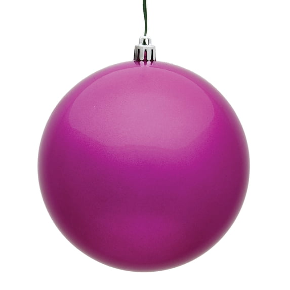 Vickerman 6" Fuchsia Candy Ball Ornament, 4 per Bag