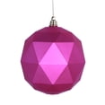 thumbnail image 1 of Vickerman 6" Fuchsia Geometric Ball Ornament Featuring a Matte Finish. Comes 4 per bag, 1 of 2