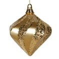 thumbnail image 1 of Vickerman 6'' Gold Candy/Glitter Swirl Diamond Christmas Ornament, 1 of 2