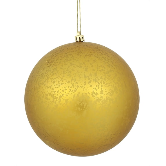 Vickerman 6" Gold Matte Mercury Ball Ornament, 4 per Bag