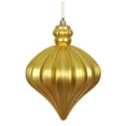 thumbnail image 1 of Vickerman 6" Gold Matte Onion Drop Christmas Ornament, 4 per Bag, 1 of 4