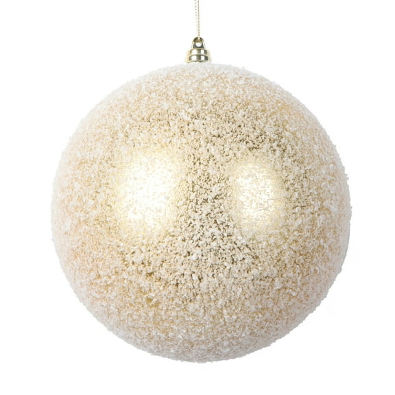 Vickerman 6" Gold Matte Snow Covered Ornament., 2 per bag.