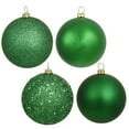 thumbnail image 1 of Vickerman 6" Green 4-Finish Ball Ornament Assortment, 4 per Box, 1 of 2