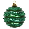 thumbnail image 1 of Vickerman 6" Green Candy Finish Wave Ball Christmas Ornament with Glitter Accents, 1 of 2