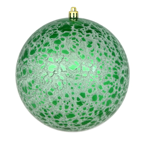 Vickerman 6" Green Crackle Ball Ornament, 4 per Bag
