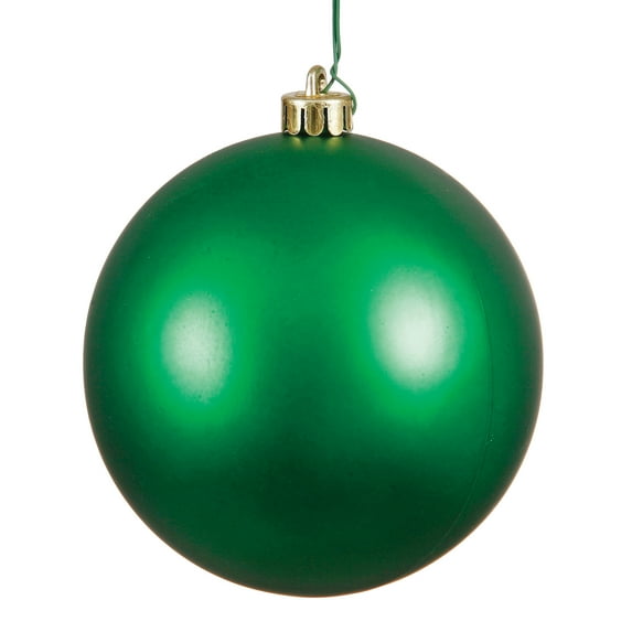 Vickerman 6" Green Matte Ball Ornament, 4 per Bag