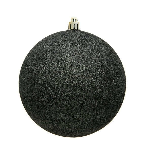 Vickerman 6" Gunmetal Glitter Ball Ornament, 4 per Bag