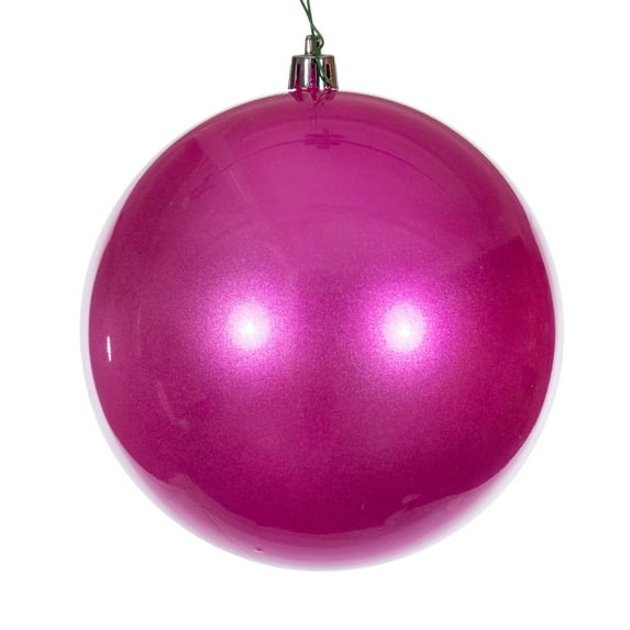 Vickerman 6" Hot Pink Pearl UV Drilled Ball Ornament, 4 per bag.