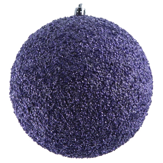 Vickerman 6" Lilac Beaded Ball Ornament, 4 per Bag