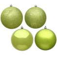 thumbnail image 1 of Vickerman 6" Lime 4-Finish Ball Ornament Assortment, 4 per Box, 1 of 1