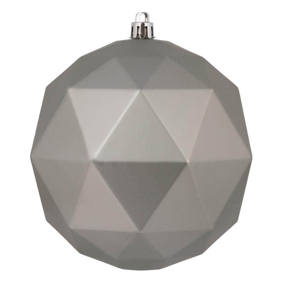 Vickerman 6" Geometric Ball Ornaments in Matte Limestone Gray (Set of 4)
