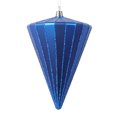 thumbnail image 1 of Vickerman 6" Matte Blue Cone Ornament, 3 per bag., 1 of 1