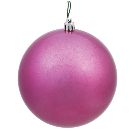 Vickerman 6" Mauve Candy Ball Ornament, 4 per Bag