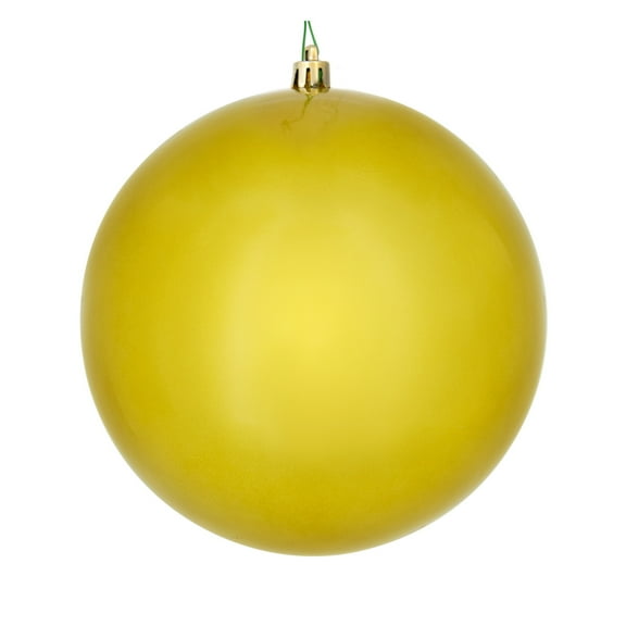 Vickerman 6" Medallion Gold Candy Ball Ornament, 4 per Bag
