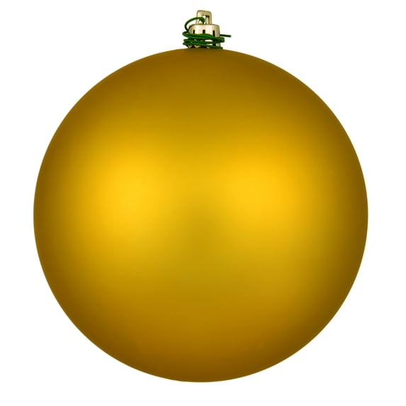 Vickerman 6" Medallion Gold Matte Ball Ornament, 4 per Bag