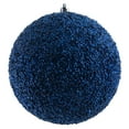 thumbnail image 1 of Vickerman 6" Midnight Blue Beaded Ball Ornament, 4 per Bag, 1 of 2
