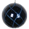 thumbnail image 1 of Vickerman 6" Midnight Blue Candy Finish Net Ball Ornament with Glitter Accents, 2 per Bag, 1 of 2