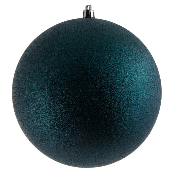 Vickerman 6" Midnight Green Glitter Ball Ornament, 4 per Bag
