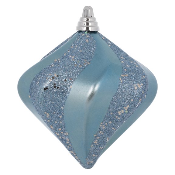 Vickerman 6" Periwinkle Candy Glitter Swirl Diamond Christmas Ornament