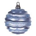 thumbnail image 1 of Vickerman 6'' Periwinkle Candy with Glitter Wave Ball Christmas Ornament, 1 of 1